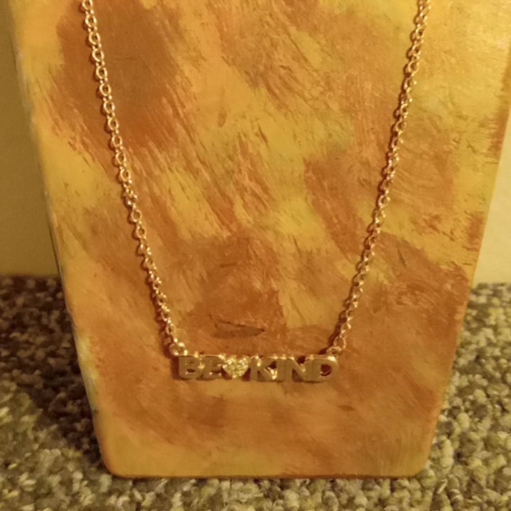 Lane Bryant BE KIND gold tone chain necklace